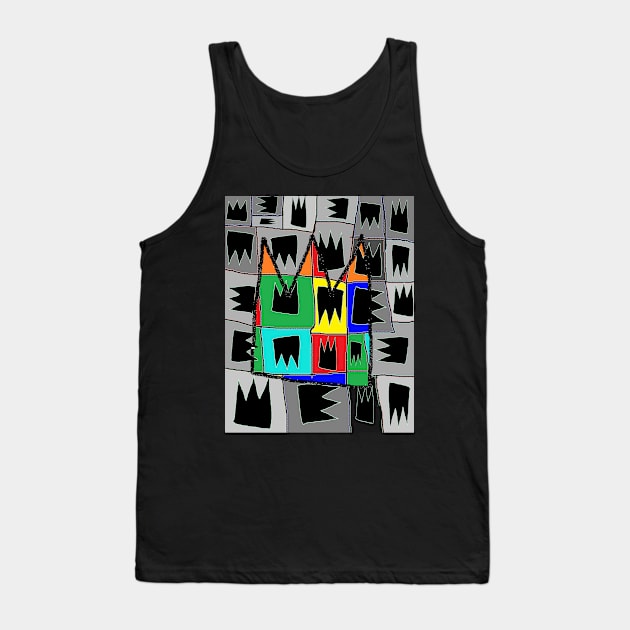 Crown Graffiti Pop Art Tank Top by LowEndGraphics